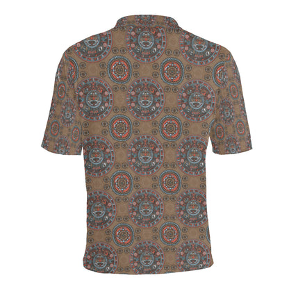 Calendar Aztec Pattern Print Design 03 Men Polo Shirt