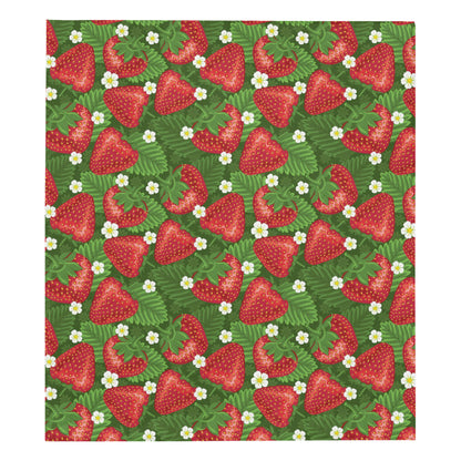 Strawberry Pattern Print Design SB05 Premium Quilt