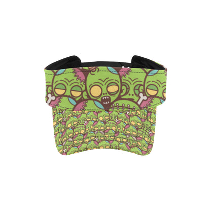 Zombie Head Design Pattern Print Unisex Sun Visor