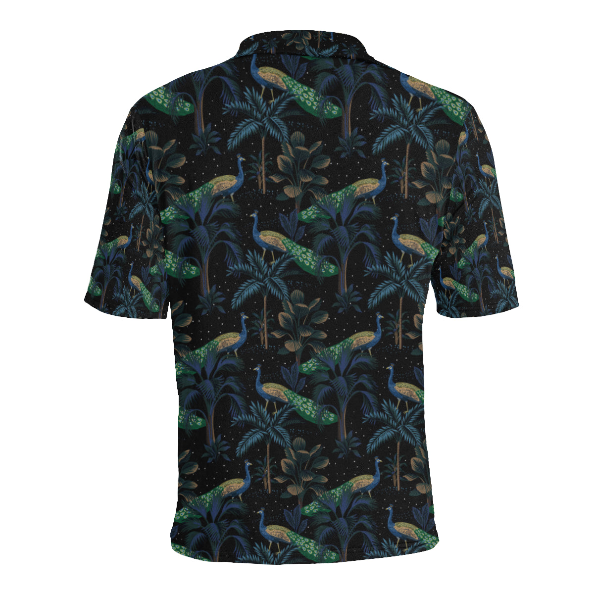 Rainforest Peacock Pattern Print Design A04 Men Polo Shirt