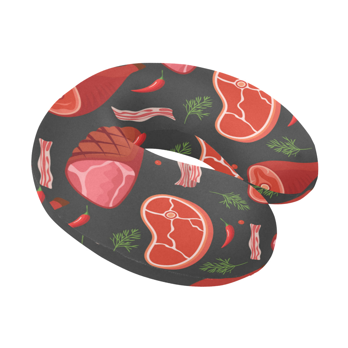 Meat Pattern Print Design 03 U-Shaped Travel Neck Pillow