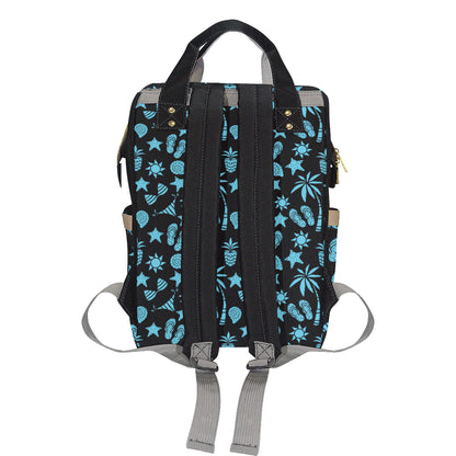 Beach Scene Pattern Print Design 03 Diaper Bag Backpack