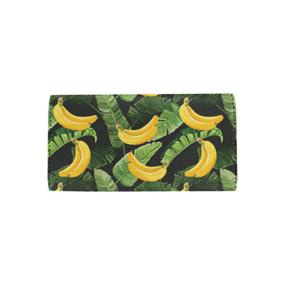 Banana Pattern Print Design BA01 Women's Trifold Wallet