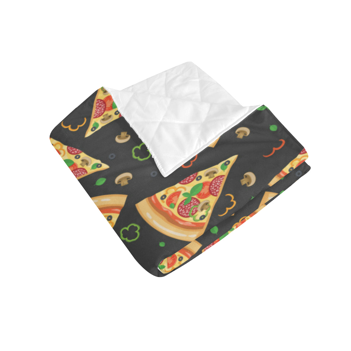 Pizza Pattern Print Design A02 Premium Quilt