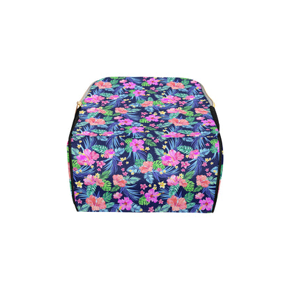 Neon Hibiscus Pattern Print Design HB016 Diaper Bag Backpack