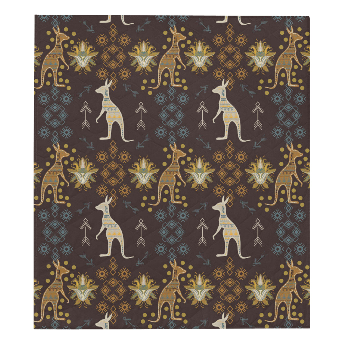 Kangaroos Pattern Print Design 03 Premium Quilt