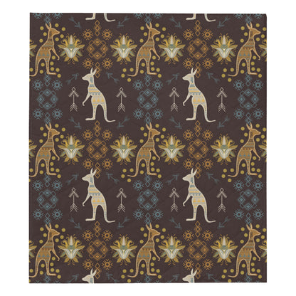Kangaroos Pattern Print Design 03 Premium Quilt