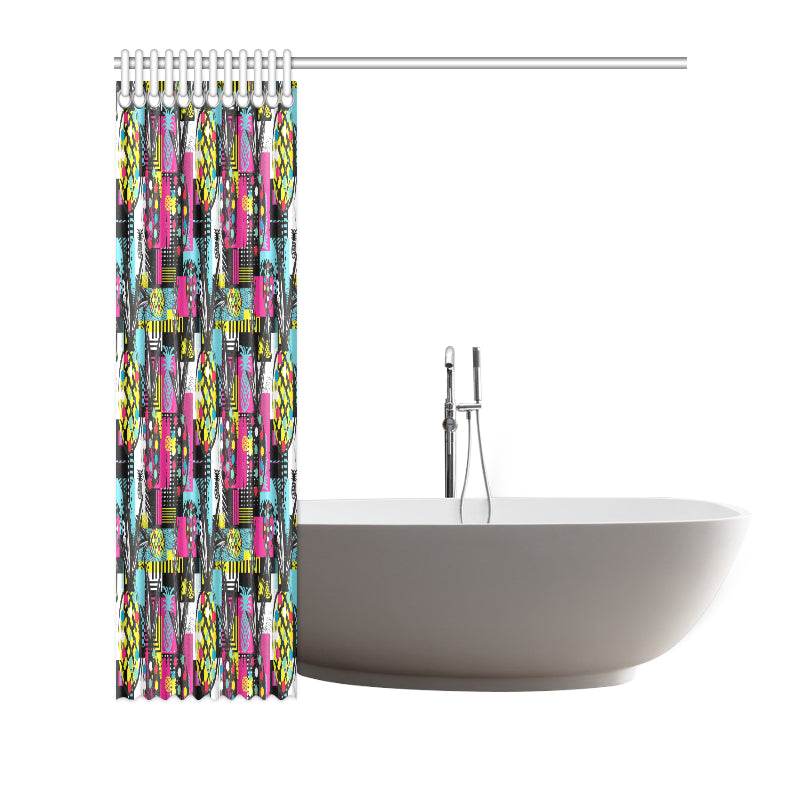 Pop Art Pineapple Pattern Print Design A02 Shower Curtain