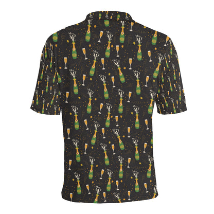 Champagne Pattern Print Design 04 Men Polo Shirt