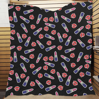 Lipstick Pattern Print Design LT01 Premium Quilt