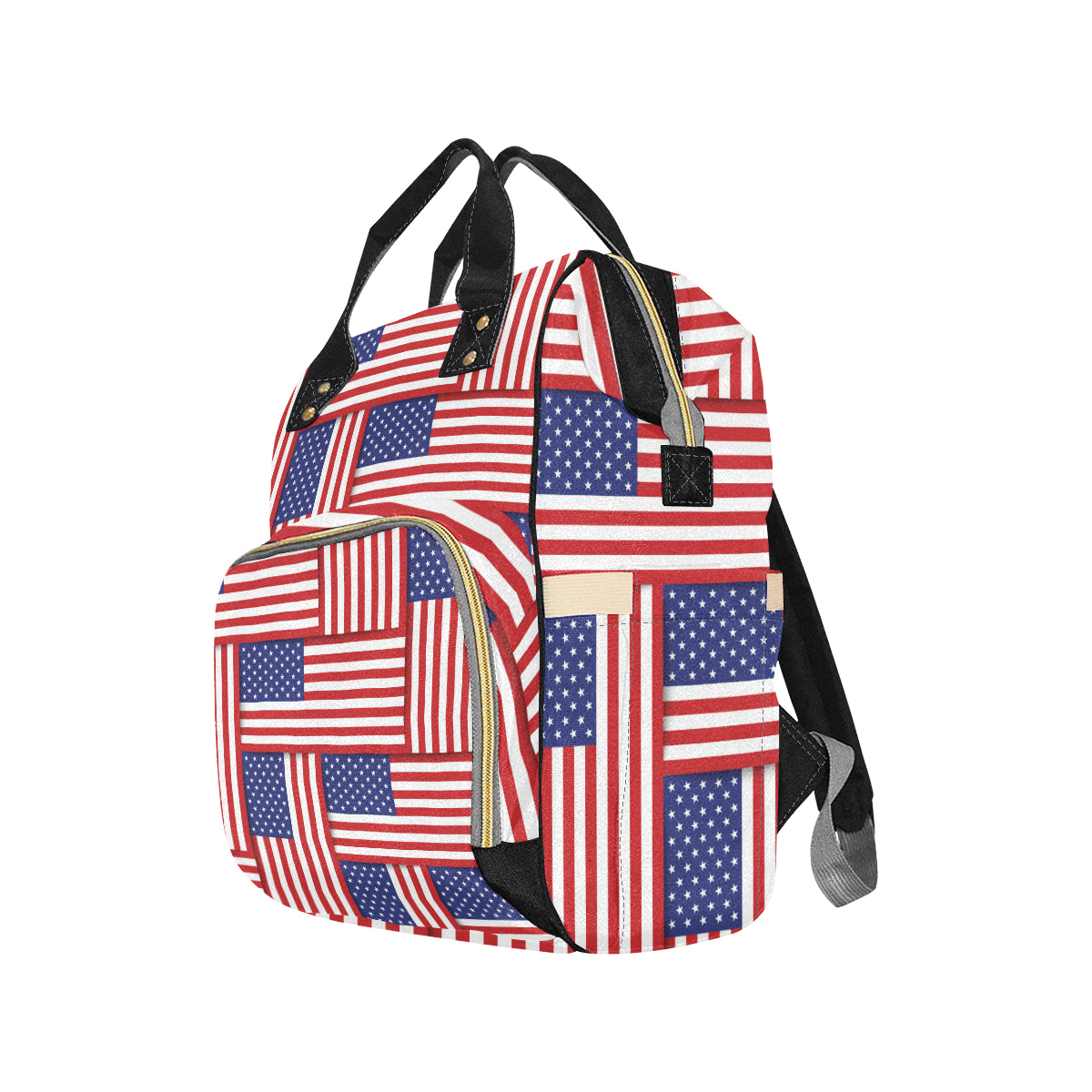 Patriotic US Flag Pattern Print Design A01 Diaper Bag Backpack