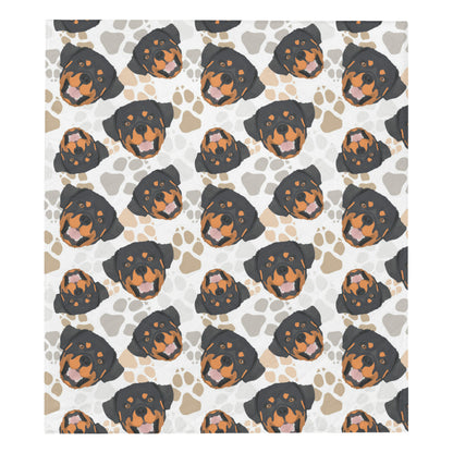 Rottweiler Pattern Print Design A03 Premium Quilt