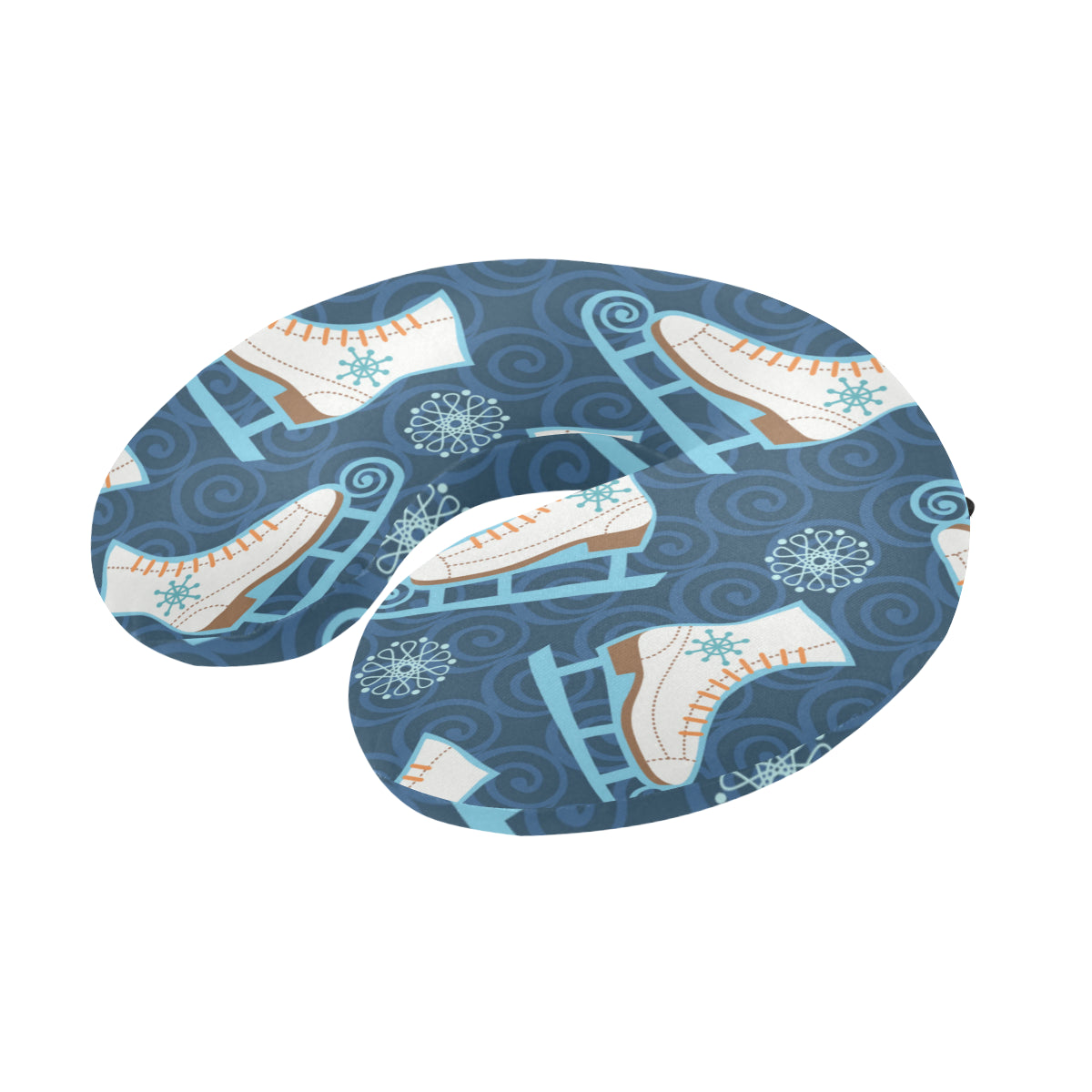 Ice Skate Pattern Print Design 01 U-Shaped Travel Neck Pillow