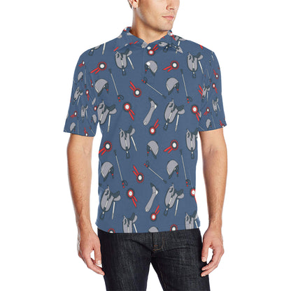 Equestrian Equipment Background Men Polo Shirt