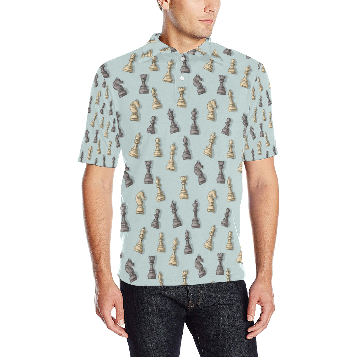 Chess Pattern Print Design 02 Men Polo Shirt