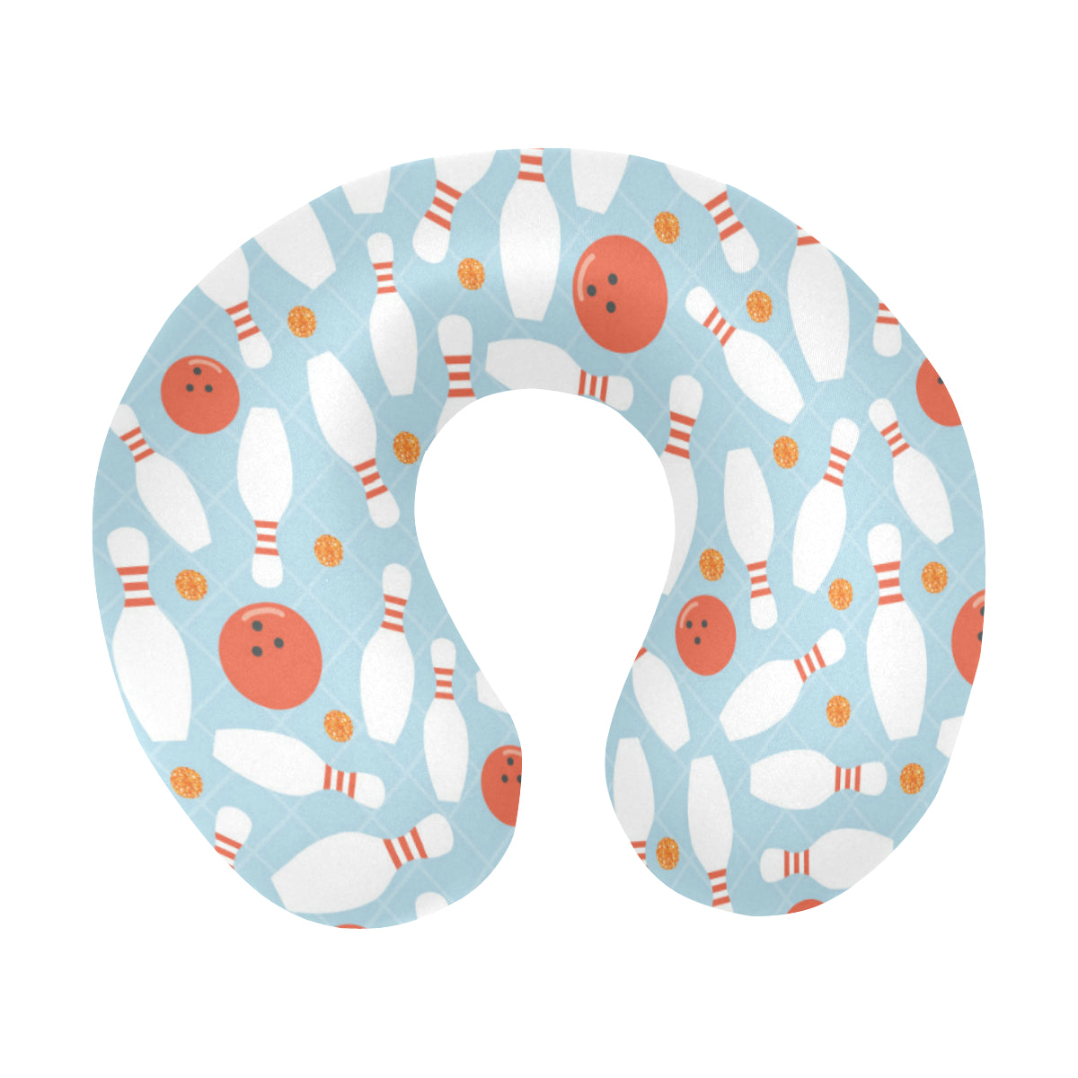 Bowling Pattern Print Design 09 U-Shaped Travel Neck Pillow