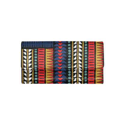 Kente Pattern Print Design 02 Women's Trifold Wallet