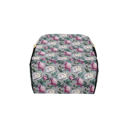 Peony Pattern Print Design PE01 Diaper Bag Backpack