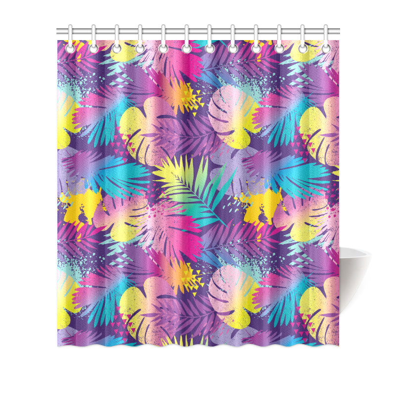 Palm Leaf Pattern Print Design A04 Shower Curtain