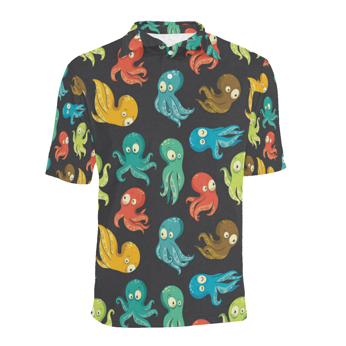 Octopus Pattern Print Design A01 Men Polo Shirt