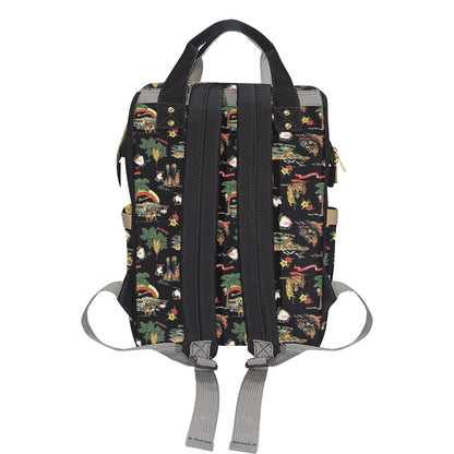 Hawaiian Island Themed Print Diaper Bag Backpack