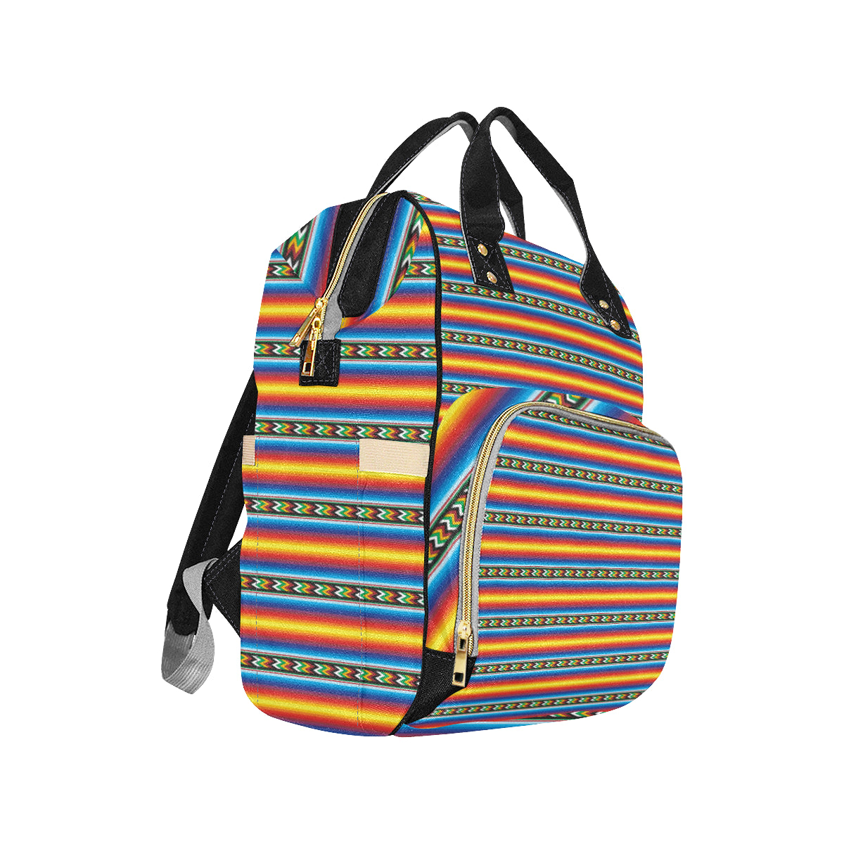 Mexican Blanket ZigZag Print Pattern Diaper Bag Backpack