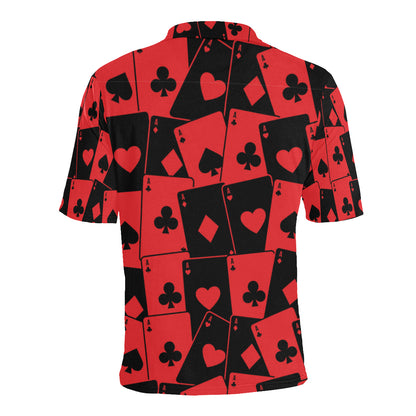 Poker Cards Pattern Print Design A01 Men Polo Shirt