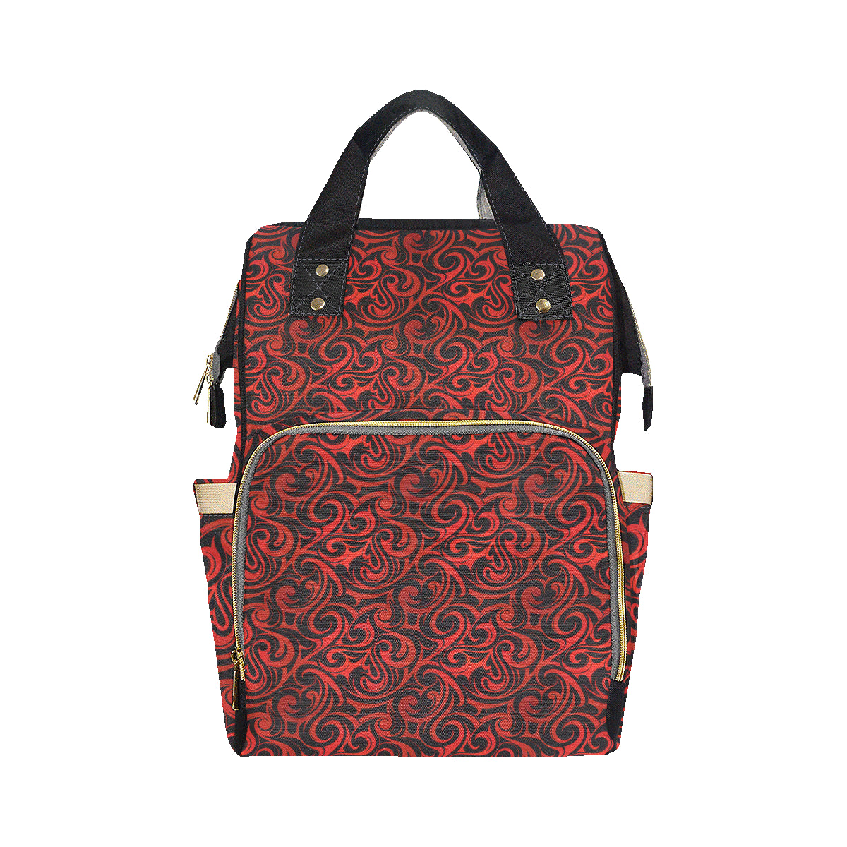 Maori Red Black Themed Design Diaper Bag Backpack