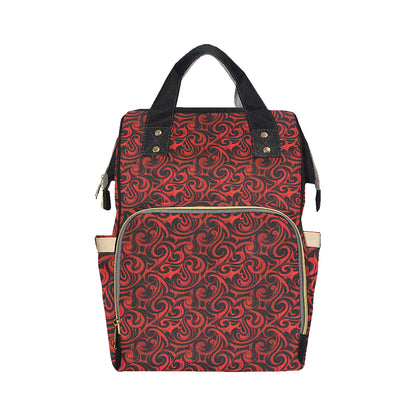 Maori Red Black Themed Design Diaper Bag Backpack