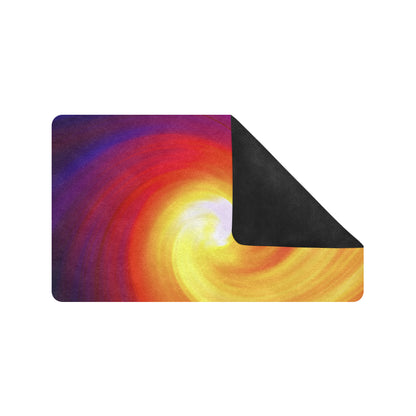 Vortex Twist Swirl Flame Themed Rubber Doormat