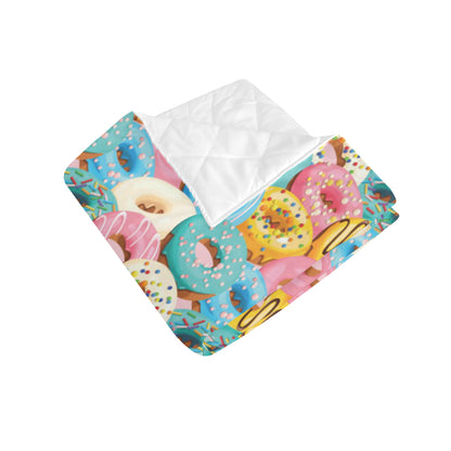 Donut Pattern Print Design DN01 Premium Quilt