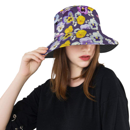 Pansy Pattern Print Design PS02 Unisex Bucket Hat