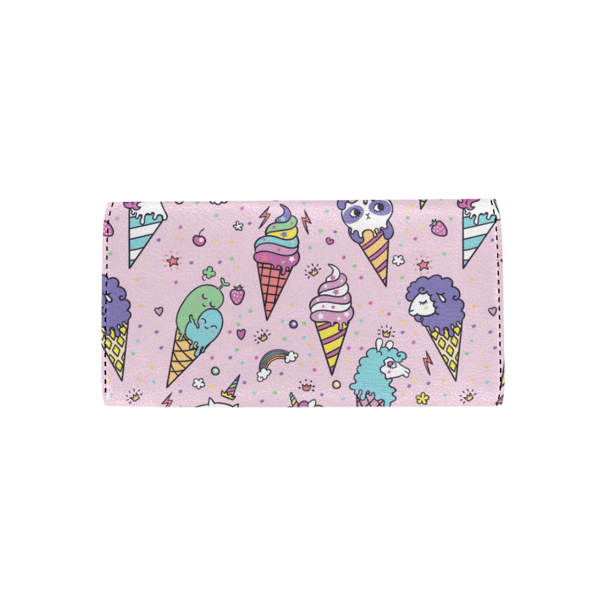 Ice Cream Pattern Print Design IC05 Women's Trifold Wallet