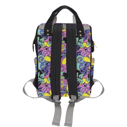 Psychedelic Pattern Print Design A04 Diaper Bag Backpack