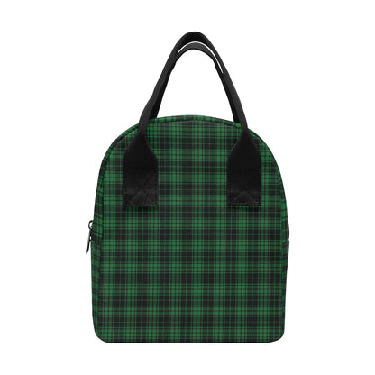 Green Tartan Plaid Pattern Insulated Lunch Bag