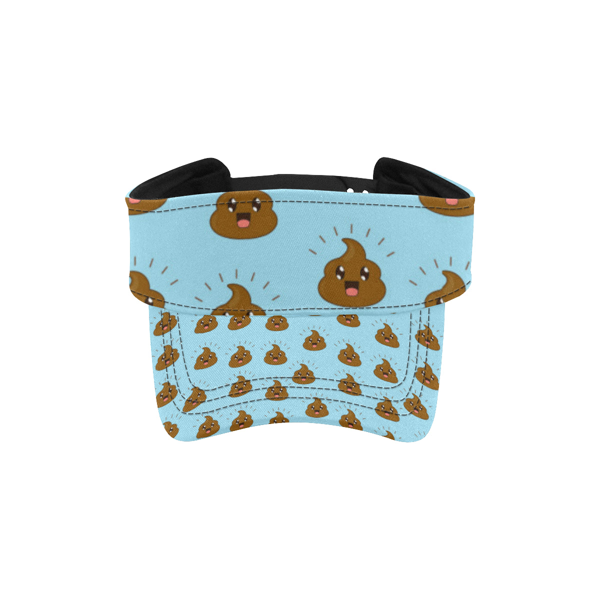 Poop Emoji Pattern Print Design A03 Unisex Sun Visor