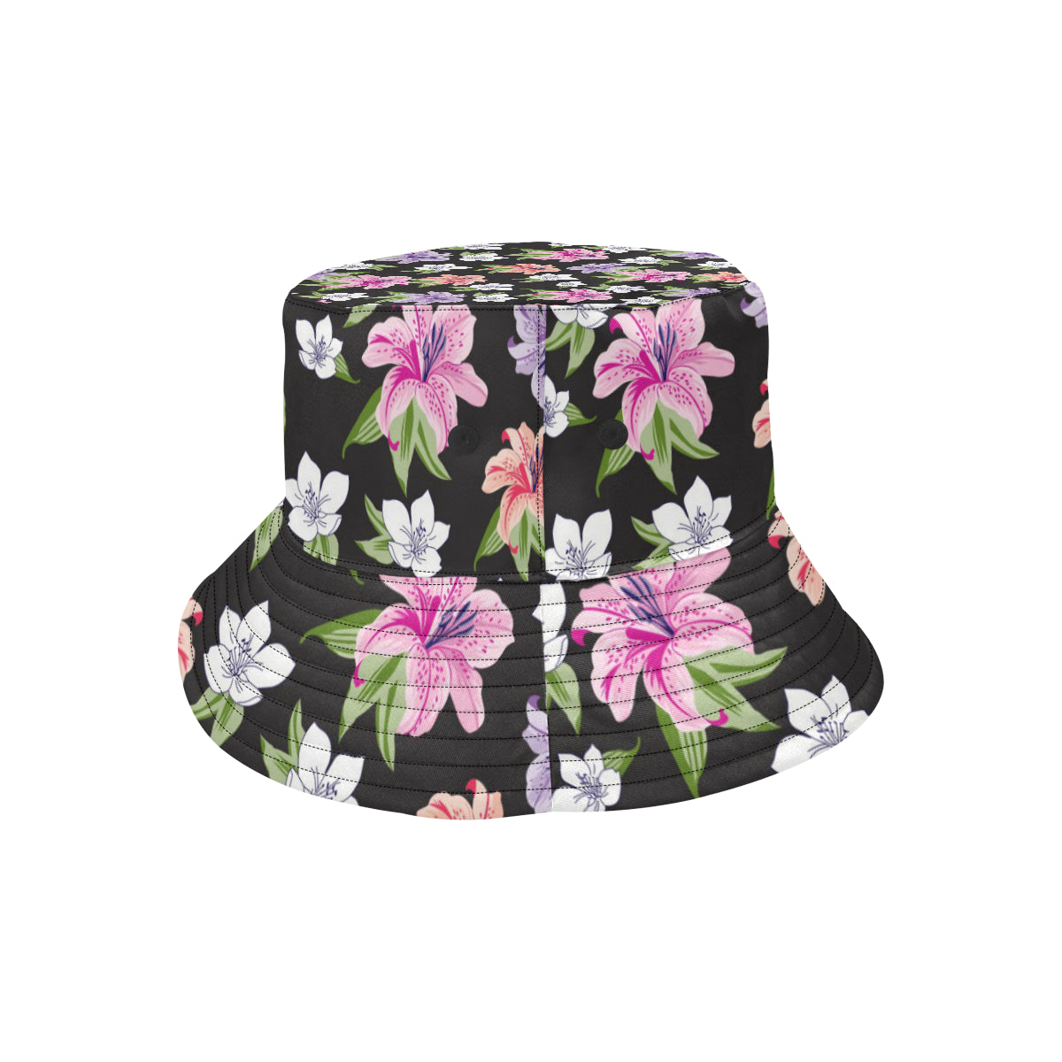 Lily Pattern Print Design LY02 Unisex Bucket Hat