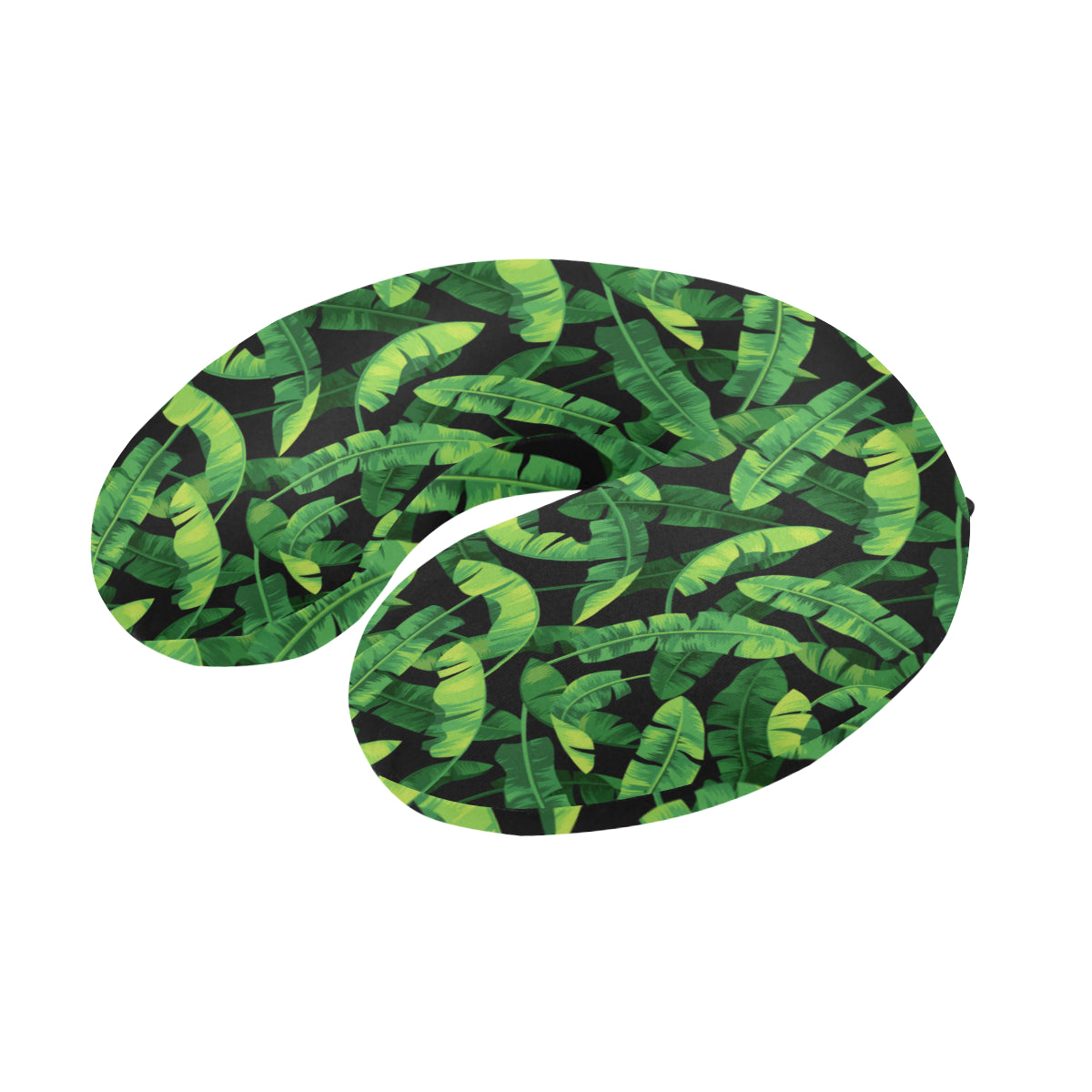 Banana Leaf Pattern Print Design 02 U-Shaped Travel Neck Pillow