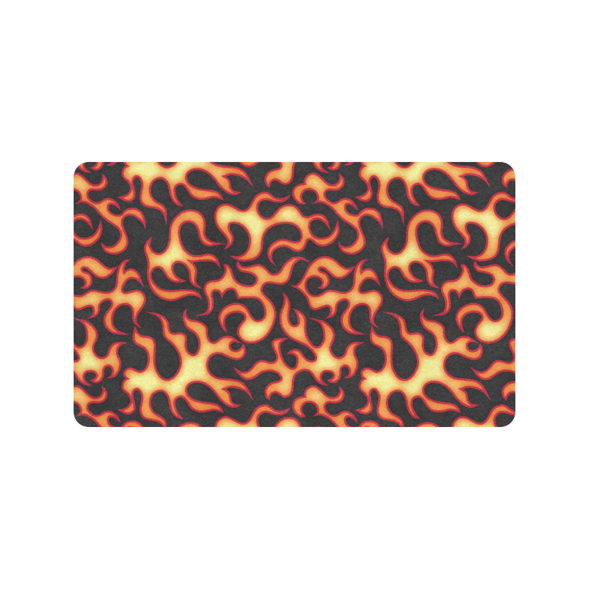 Flame Fire Themed Print Rubber Doormat