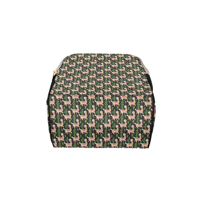 Alpaca Cactus Design Themed Print Diaper Bag Backpack