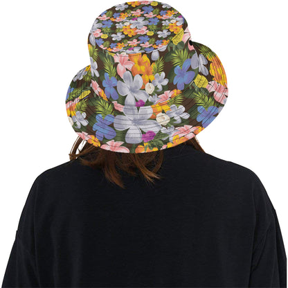 Plumeria Pattern Print Design PM03 Unisex Bucket Hat
