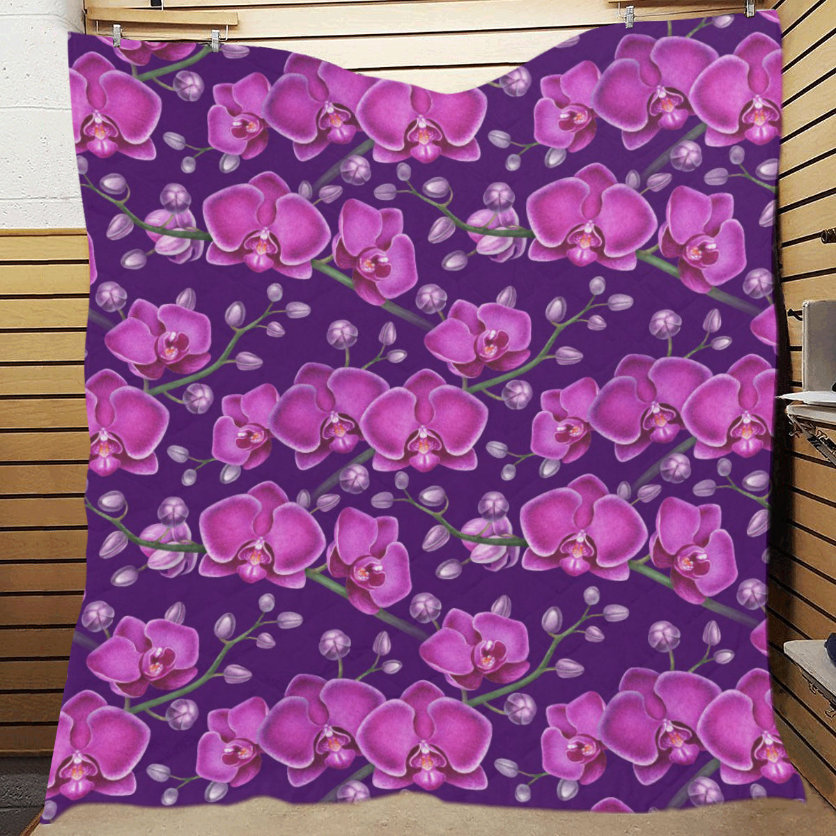 Orchid Pattern Print Design A03 Premium Quilt