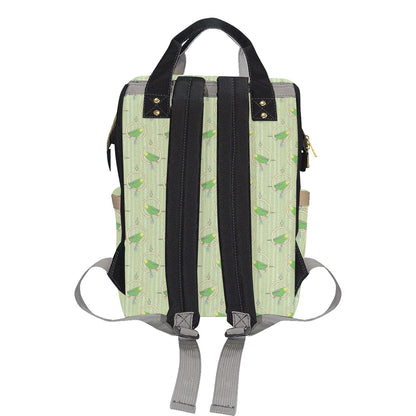 Budgerigar Pattern Print Design 02 Diaper Bag Backpack