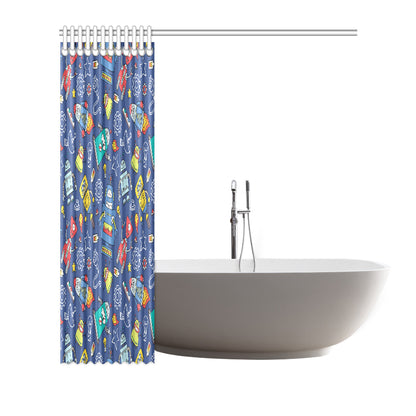 Robot Pattern Print Design A03 Shower Curtain