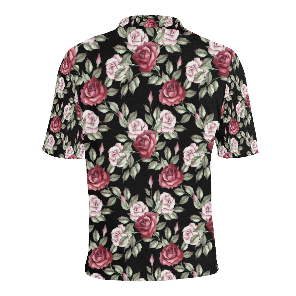 Rose Red Pink Pattern Print Design RO03 Men Polo Shirt