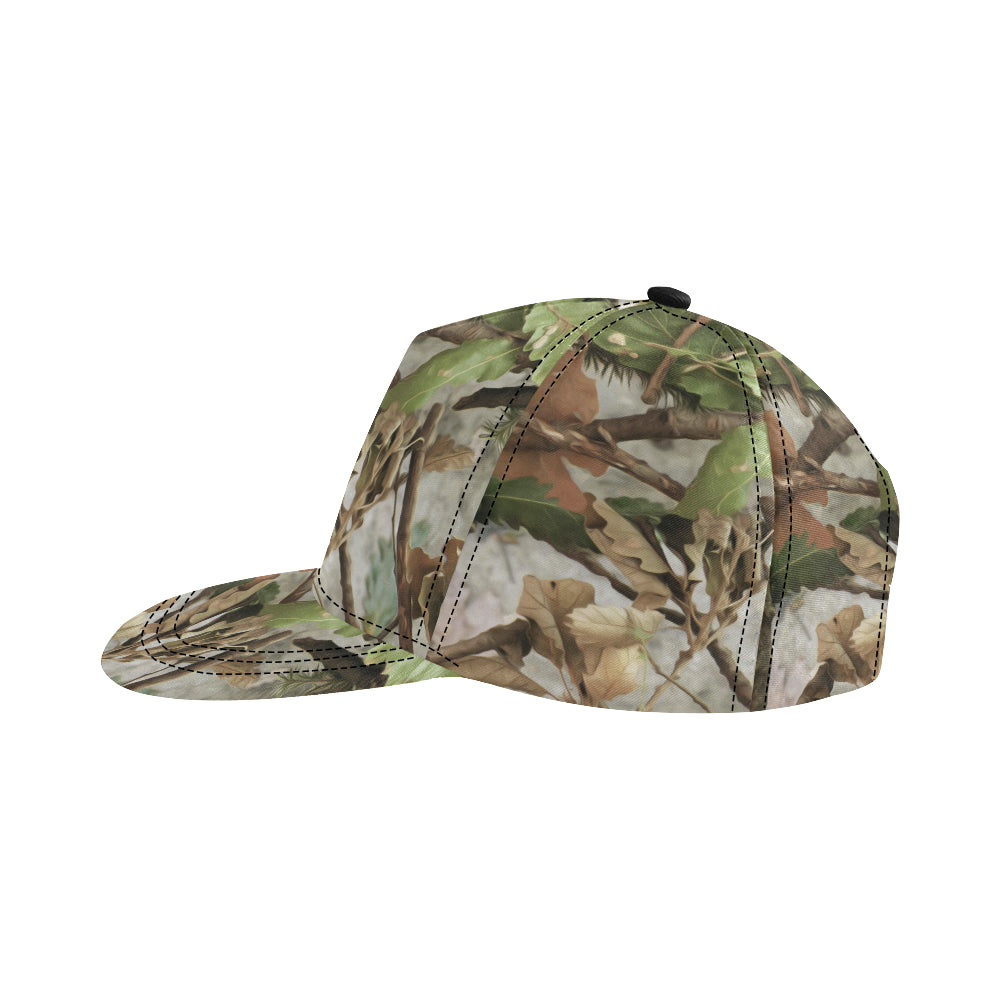 Camo Realistic Tree Forest Print Snapback Cap
