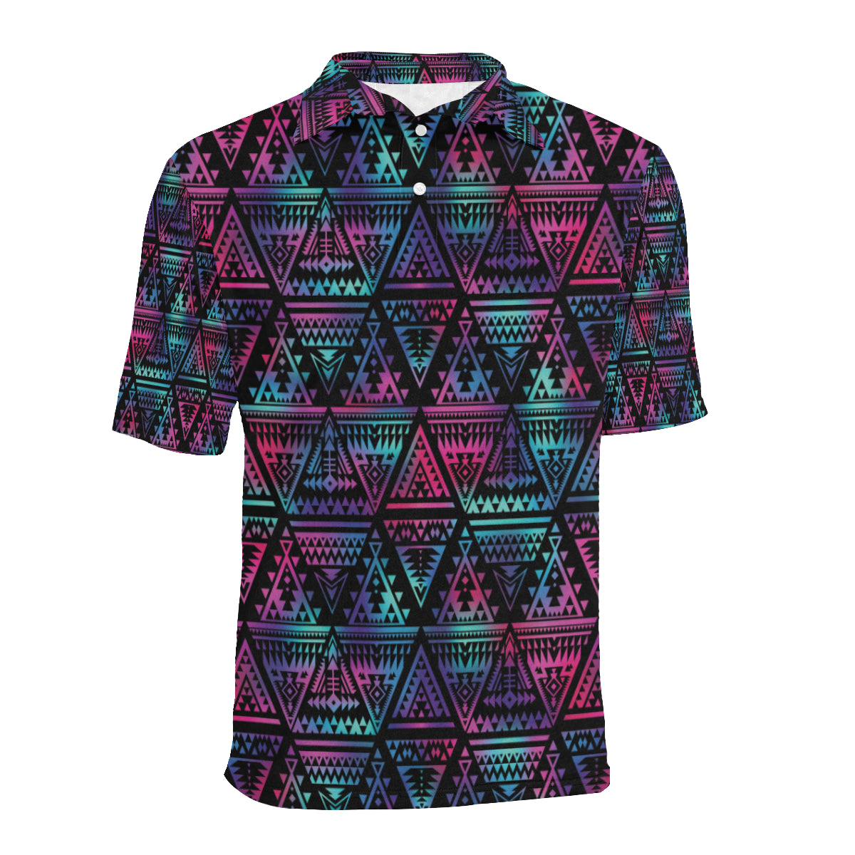 Tribal aztec Dark Multicolor Men Polo Shirt