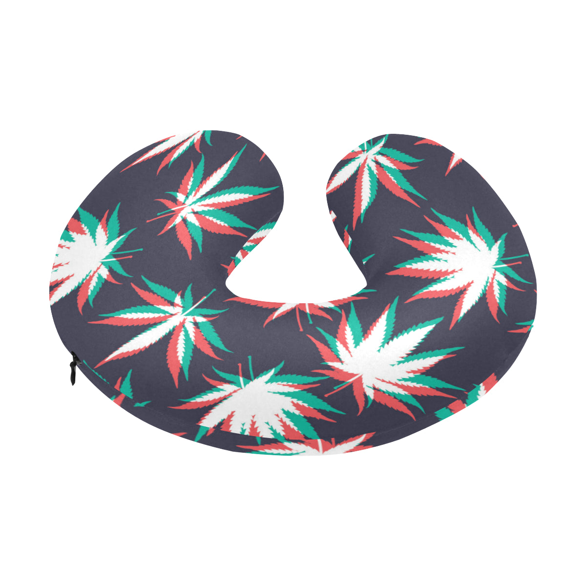 Pot Leaf Pattern Print Design A01 U-Shaped Travel Neck Pillow