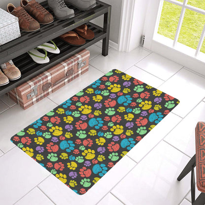 Paw Colorful Print Rubber Doormat