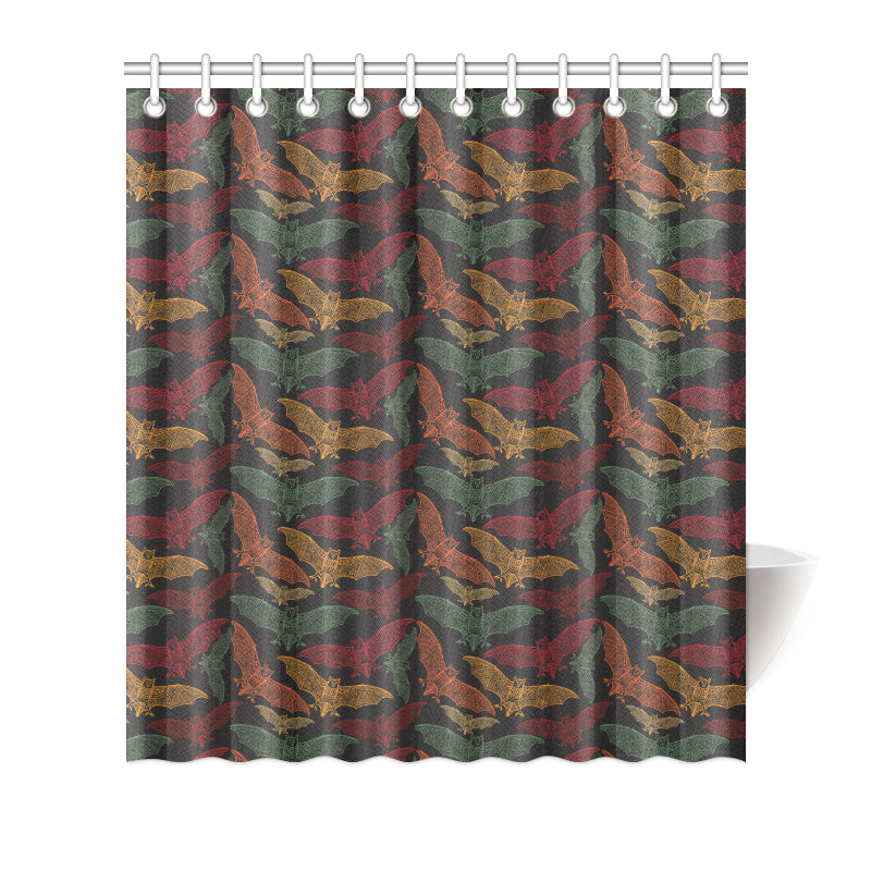 Bat Tribal Pattern Print Design 03 Shower Curtain